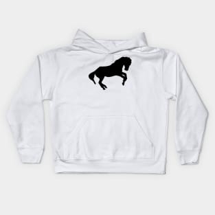 low rearing horse black Kids Hoodie